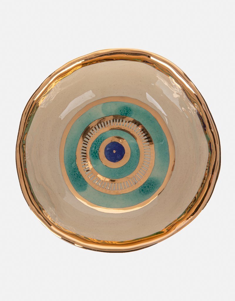 Ceramic Evil Eye Gold Plated Bowl | Miss Pop Art