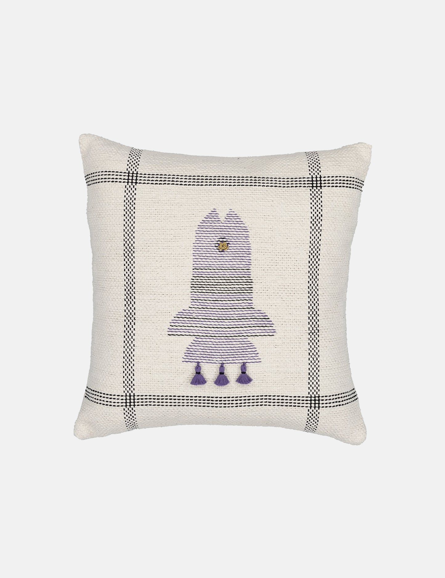 Hand-knit kilim fish design cushion cover