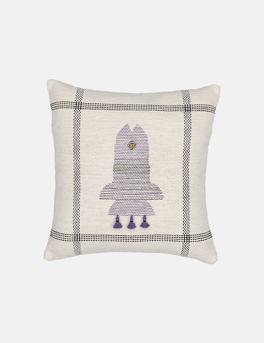 Hand-knit kilim fish design cushion cover