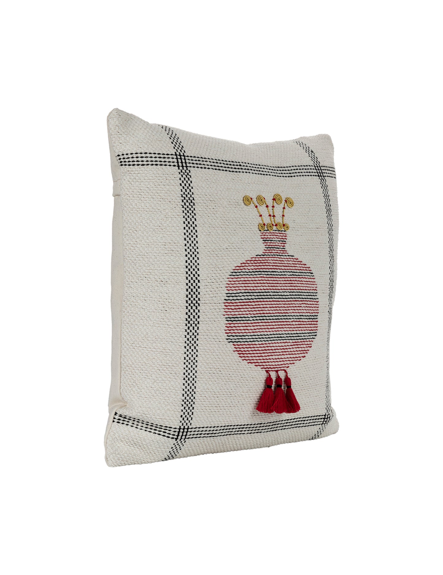 Hand-knit kilim pomegranate design cushion cover