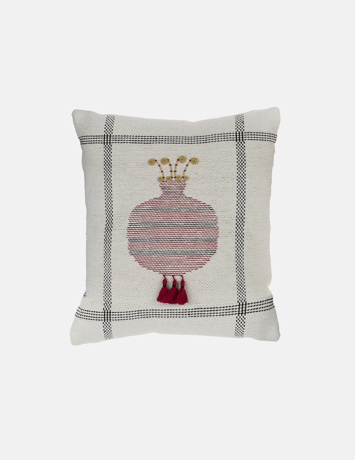 Hand-knit kilim pomegranate design cushion cover