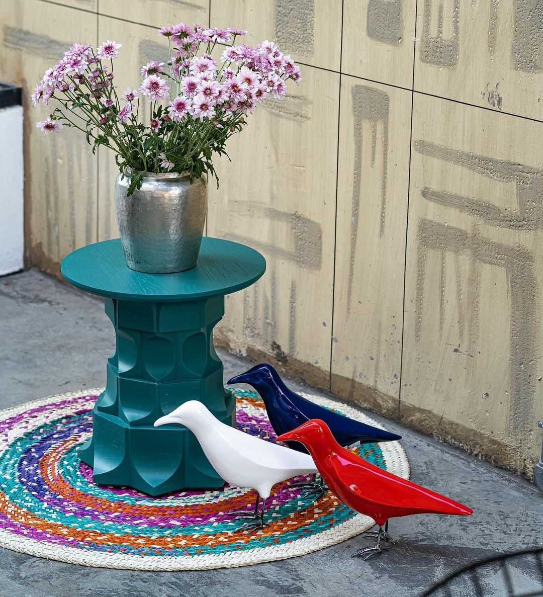 Handmade Ceramic Glazed Crow statue