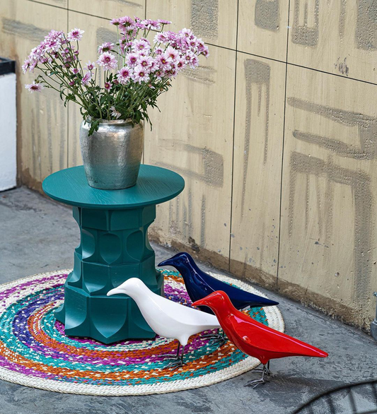 Handmade Ceramic Glazed Crow statue