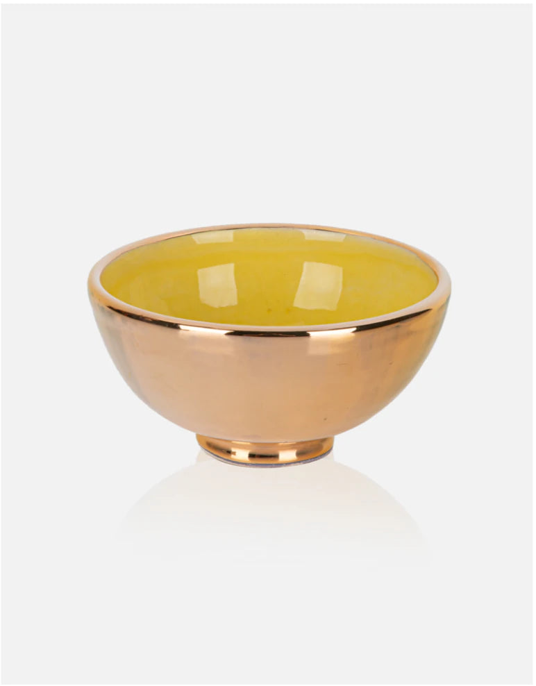 Ceramic Bowl Handcrafted in 11Kt Gold Outside