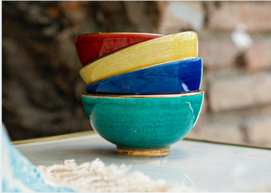 Red Gold ceramic bowl size 2