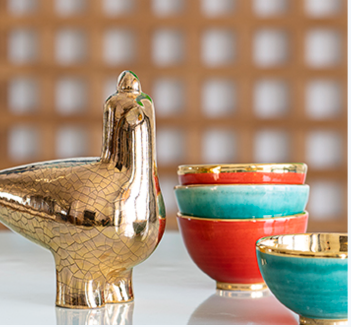 Yellow Gold ceramic bowl size 2