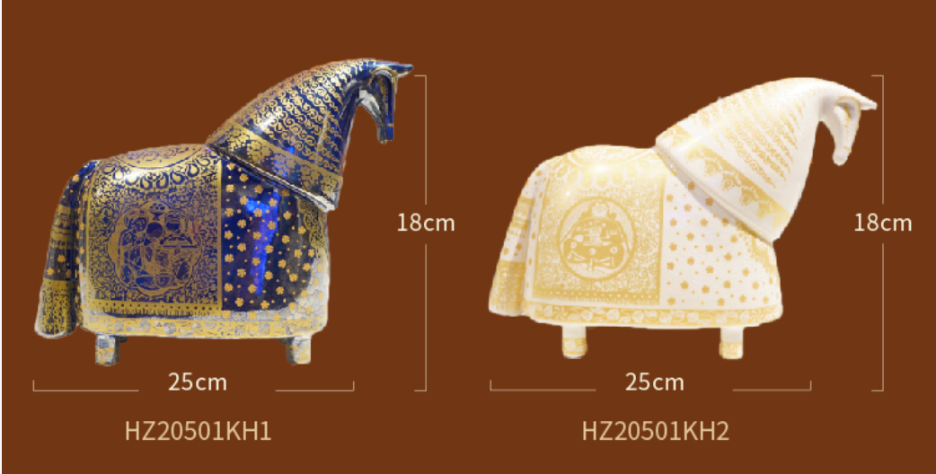 Modern Knight Horse Ceramic Statues