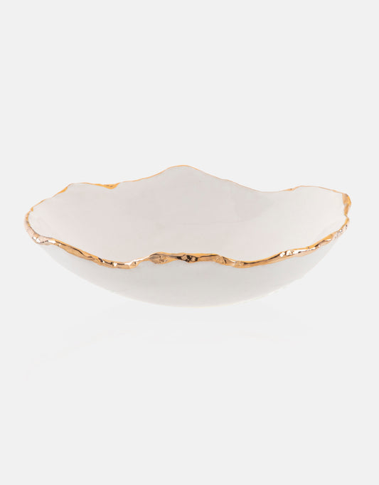 Gold Trimmed Wavy dish - Berkeh 8.5"