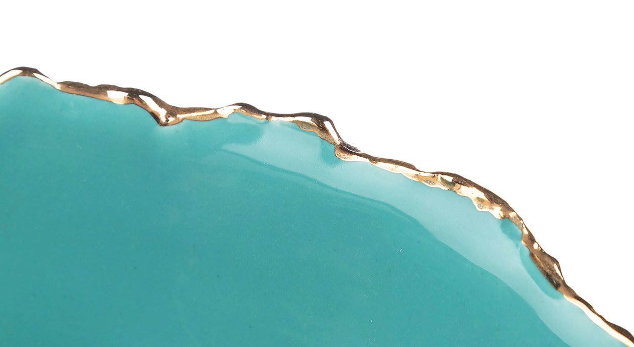 Gold Trimmed Wavy bowl - Berkeh 10 - 11 inches