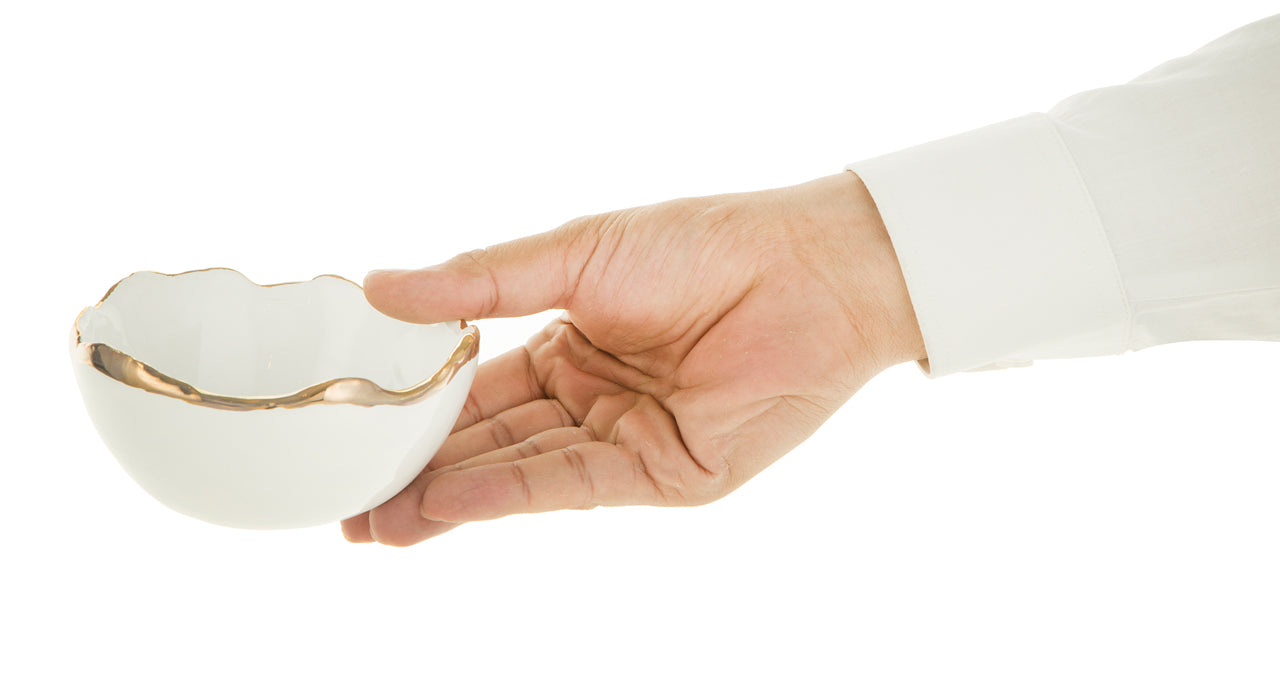 Gold Trimmed Wavy bowl - Berkeh 5"