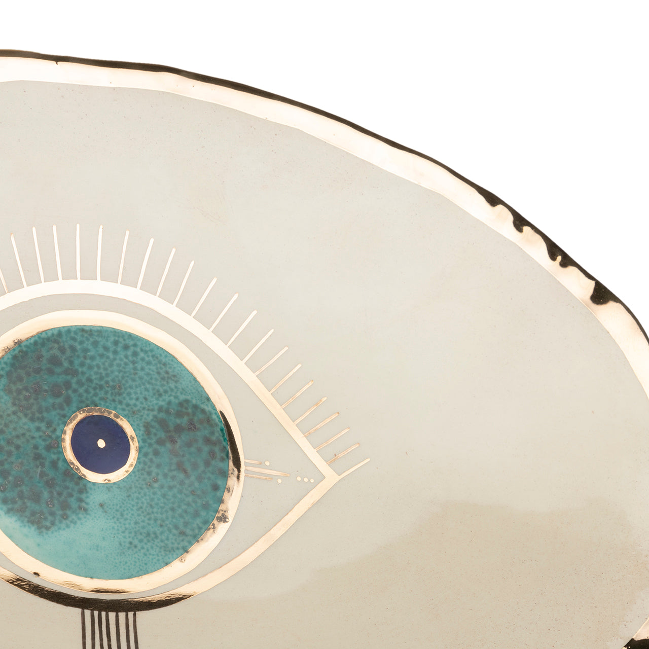 Evil Eye Gold Trim Serving Dish