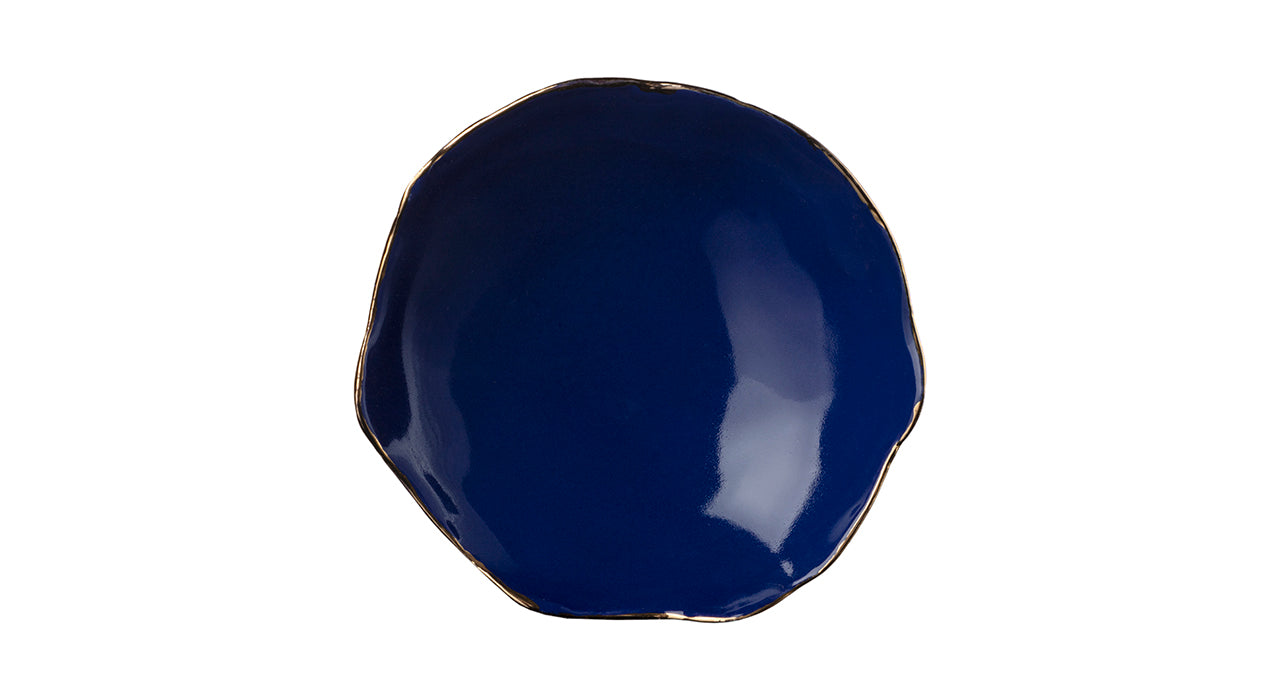 Gold Trimmed Wavy dish - Berkeh 8.5"