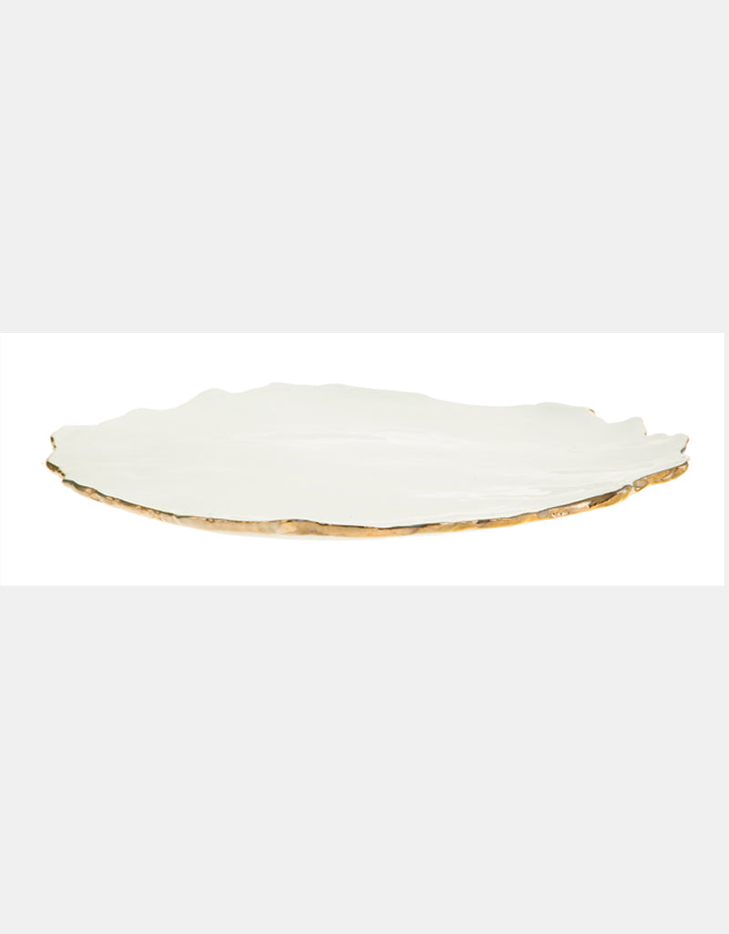 Gold Trimmed Wavy plate - Berkeh Size 7 (9")