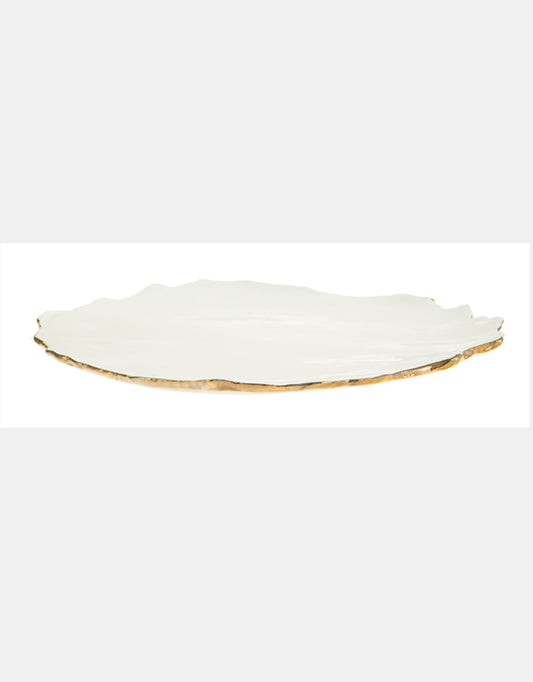 Gold Trimmed Wavy plate - Berkeh Size 7 (9")