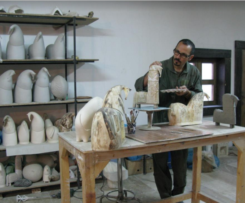 Modern Knight Horse Ceramic Statues