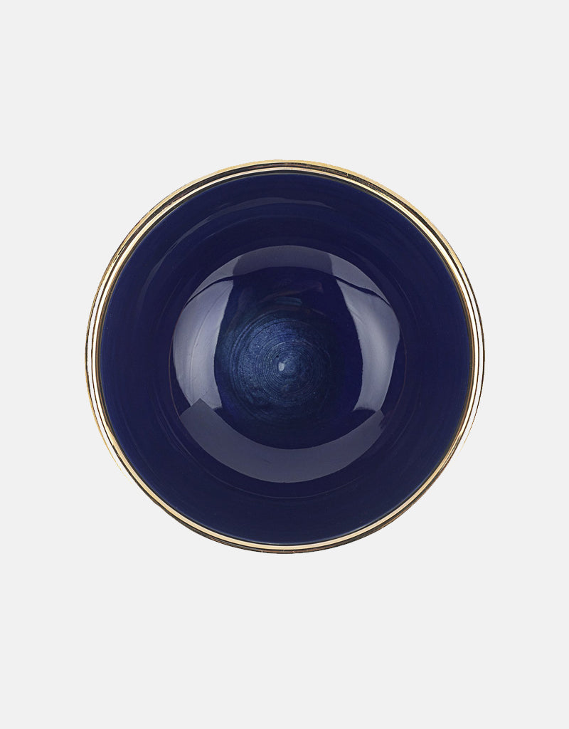 DECORATIVE Rond Ceramic Bowl Handcrafted in 11Kt Gold- Size 3