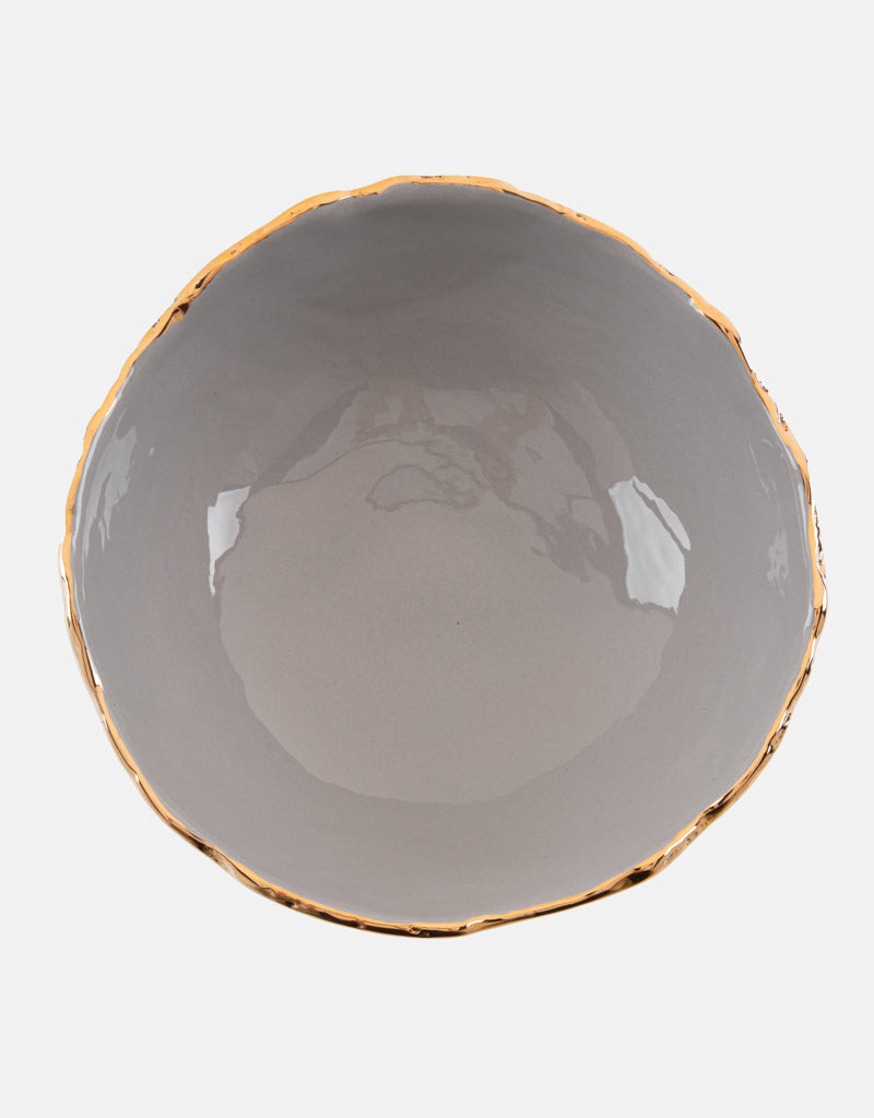 Gold Trimmed Wavy bowl - Berkeh 10.5"