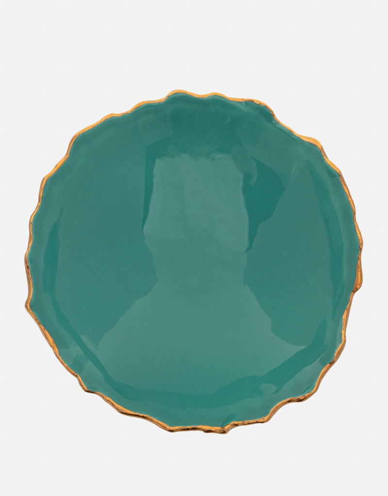 Gold Trimmed Wavy dish - Berkeh 8.5"