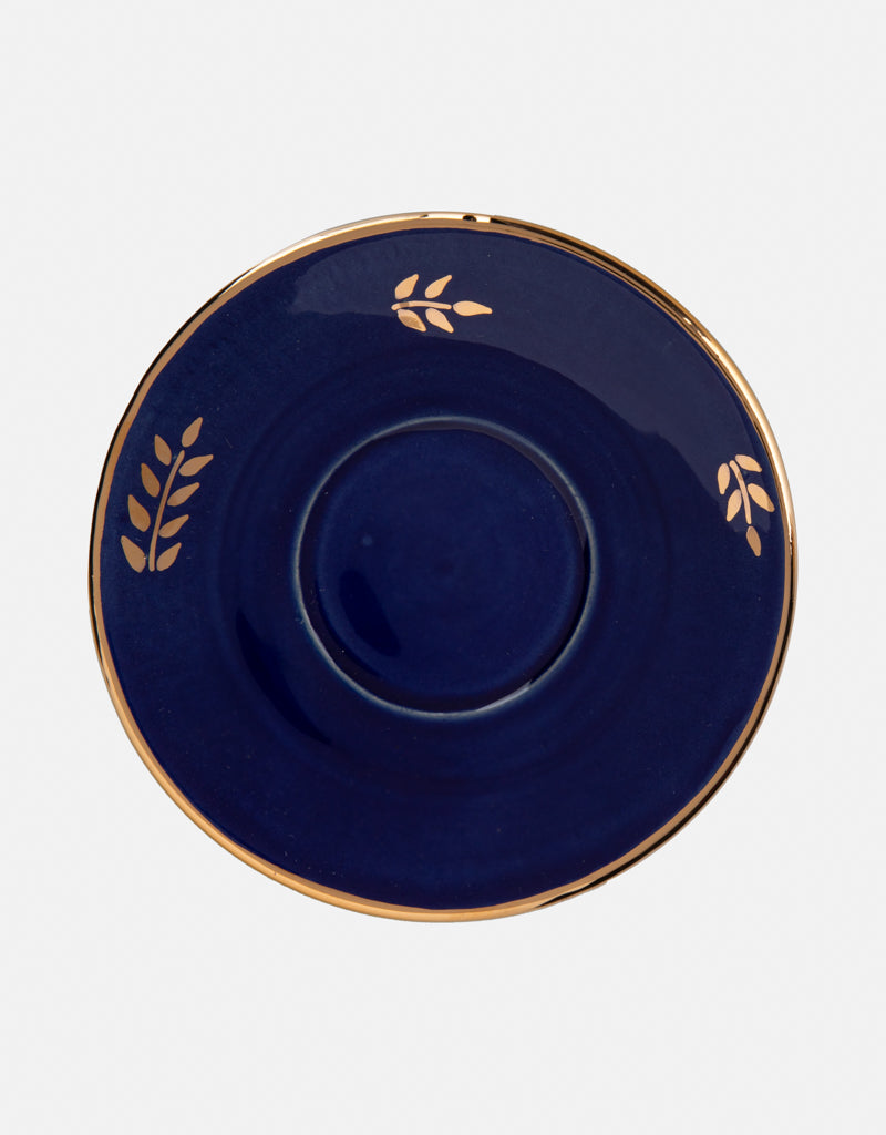 Ceramic cup and saucer Set- with gold plated edges