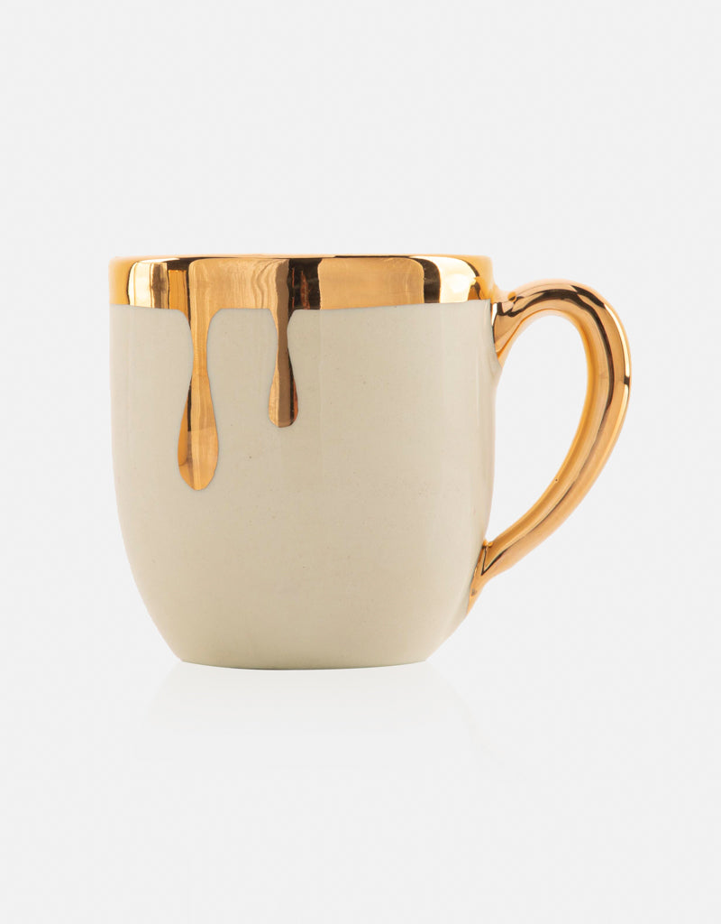Burgundy Ceramic mug - With 11K gold-plated edges