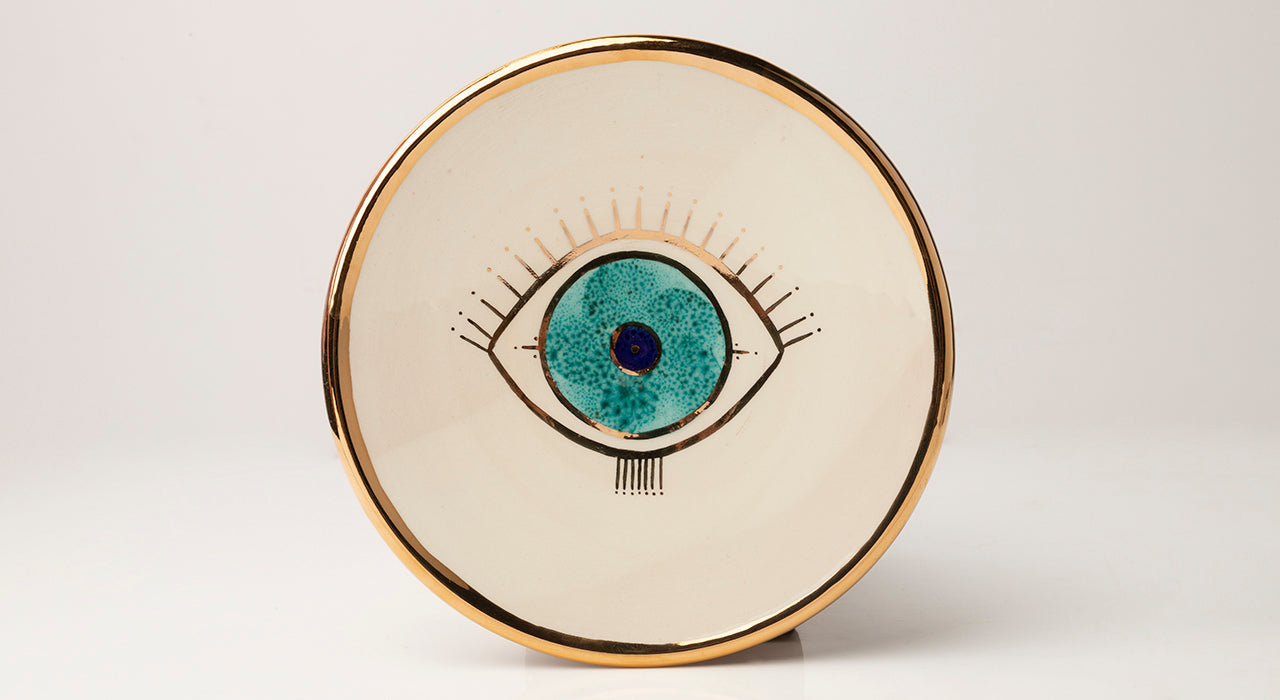 Evil Eye Gold Plated Plate (Eye Style)