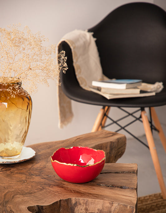 Gold Trimmed Wavy bowl - Berkeh 7"