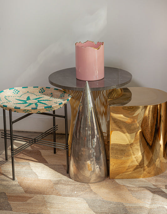 Large Gold Trimmed Wavy Planter/Vase - Berkeh 6.5-inch