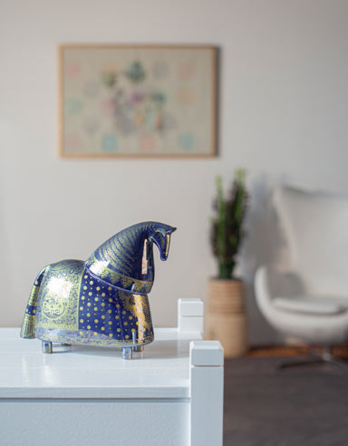 Modern Knight Horse Ceramic Statues
