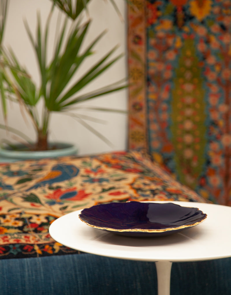 Gold Trimmed Wavy plate - Berkeh Size 8 ( 10.5")