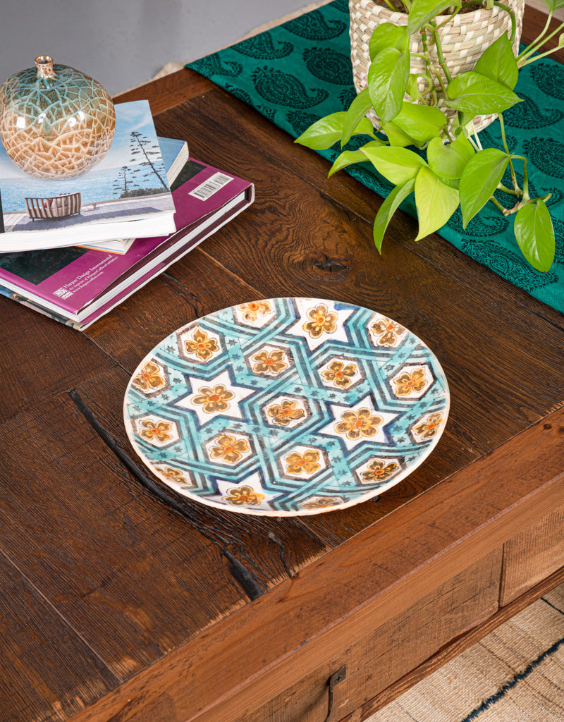 Round Ceramic Painted Salad Plate - Rastin collection