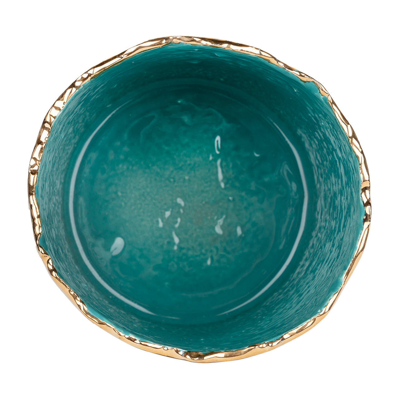 Large Gold Trimmed Wavy Planter/Vase - Berkeh 8-inch Height