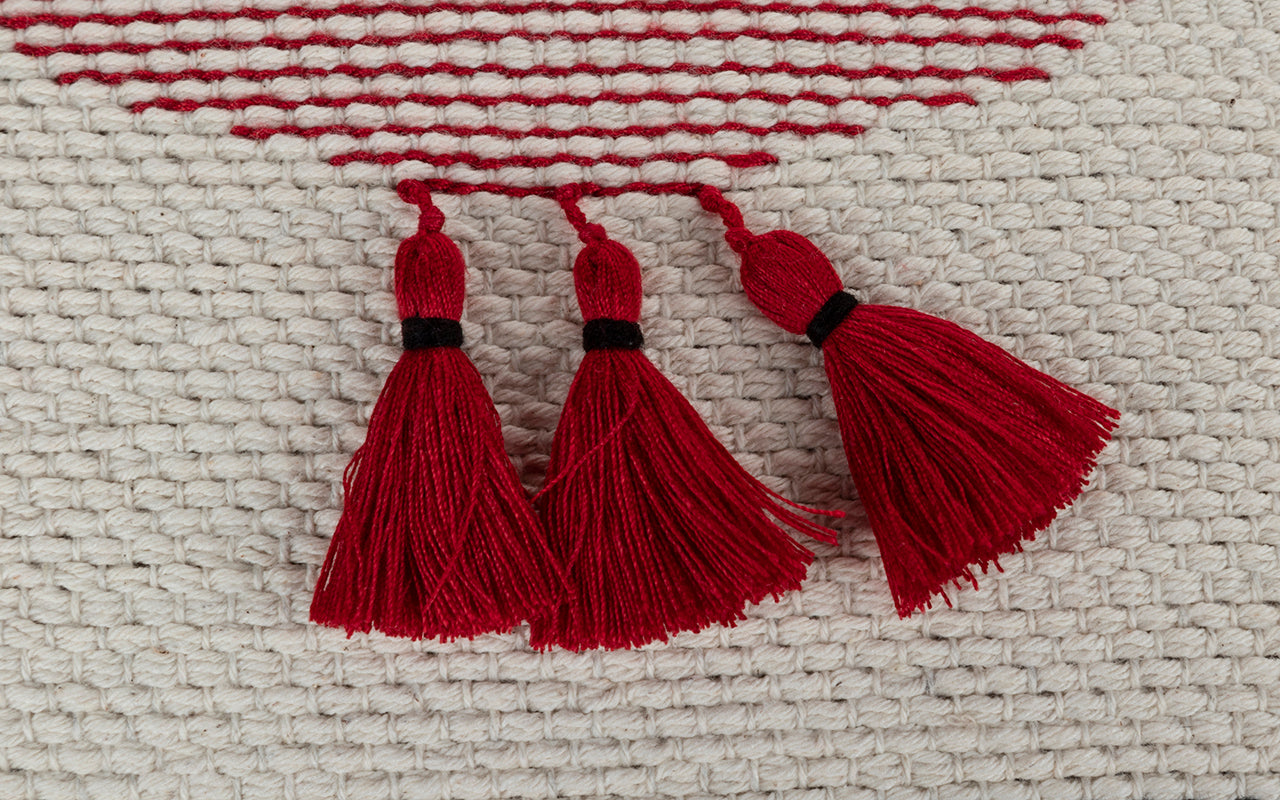 Hand-knit kilim pomegranate design cushion cover
