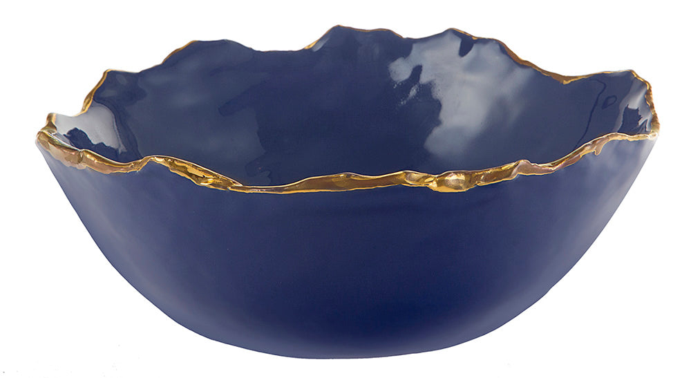 Gold Trimmed Wavy bowl - Berkeh 10.5"