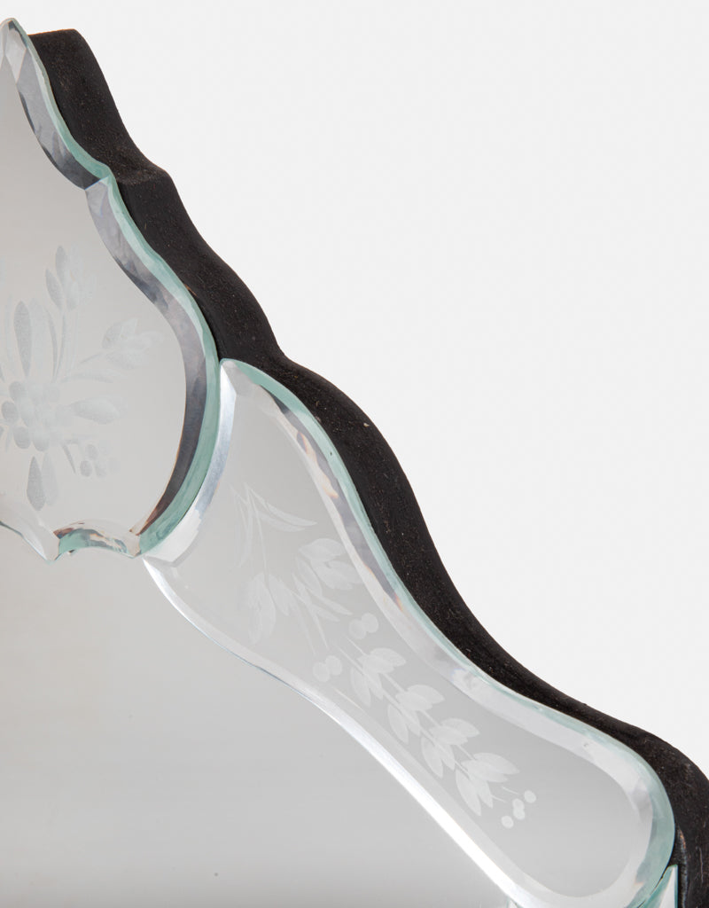 Trifold Glass Accents Vanity Mirror