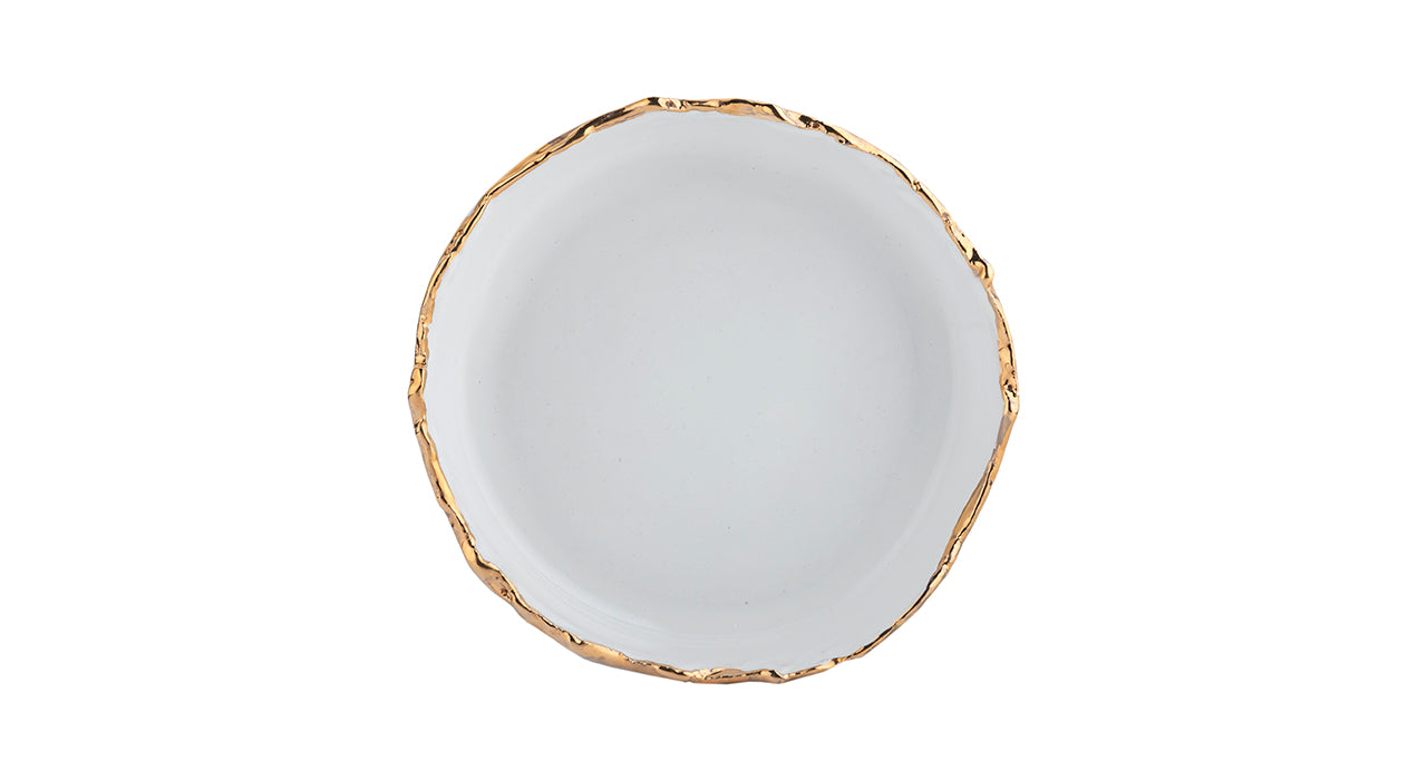 Gold Trimmed Wavy dish - Berkeh Size 9 ( 7.5")