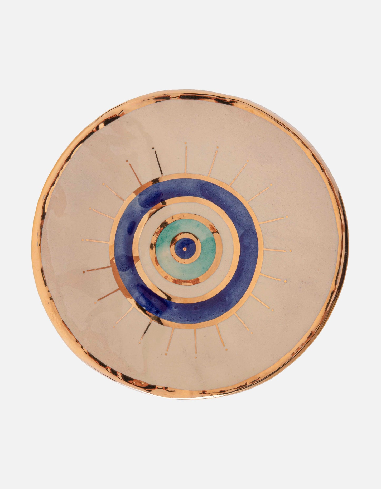 Evil Eye Gold Plated Plate (Mixed Blue Eye)