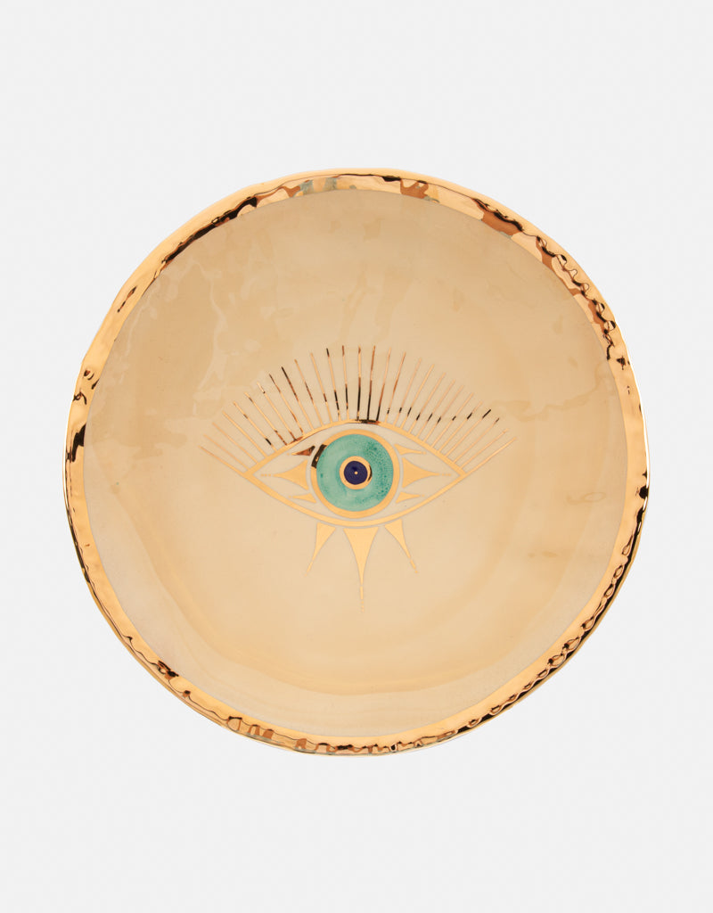 Evil Eye Gold Plated Plate (Eye Style)