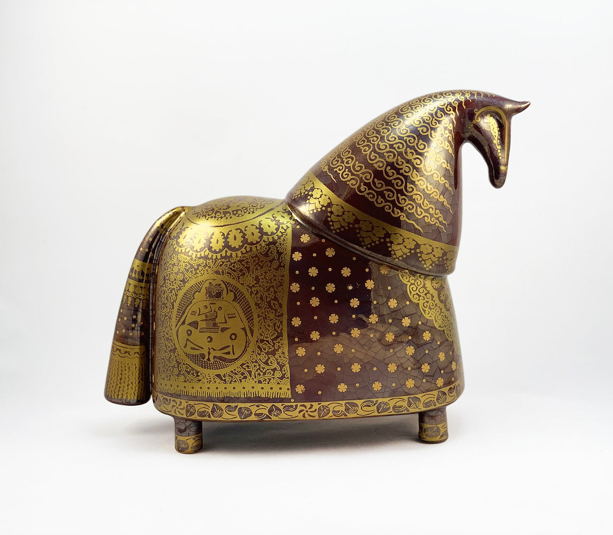 Modern Knight Horse Ceramic Statues