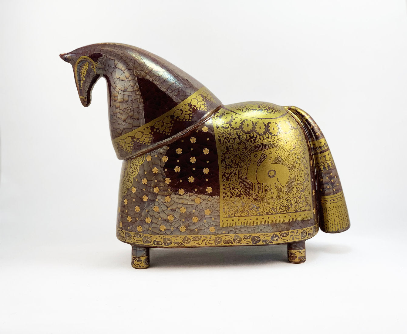 Modern Knight Horse Ceramic Statues