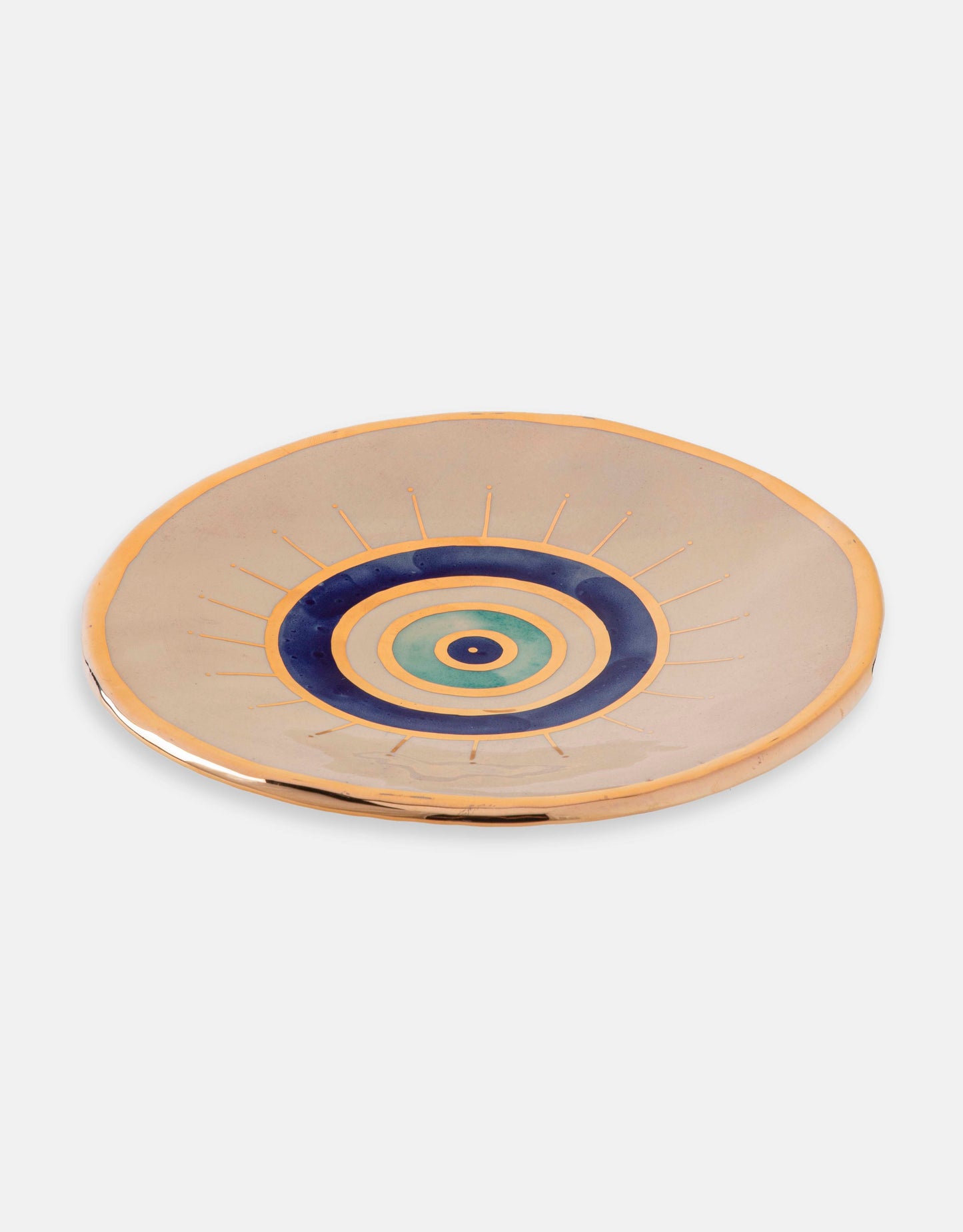 Evil Eye Gold Plated Plate (Mixed Blue Eye)