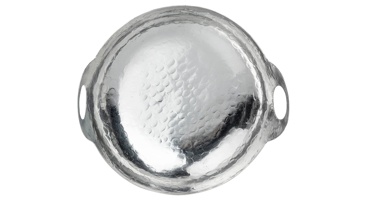 White copper bowl with hole handle