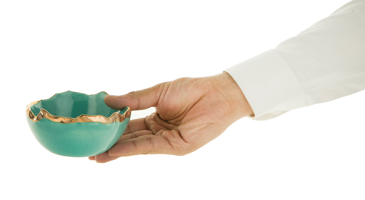 Gold Trimmed Wavy bowl - Berkeh 5"