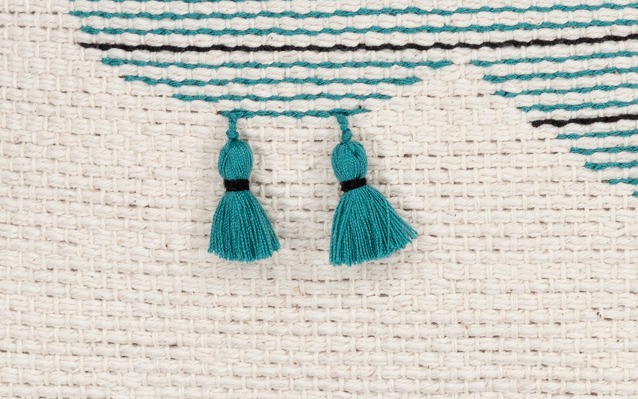 Hand-knit kilim peacock design cushion cover