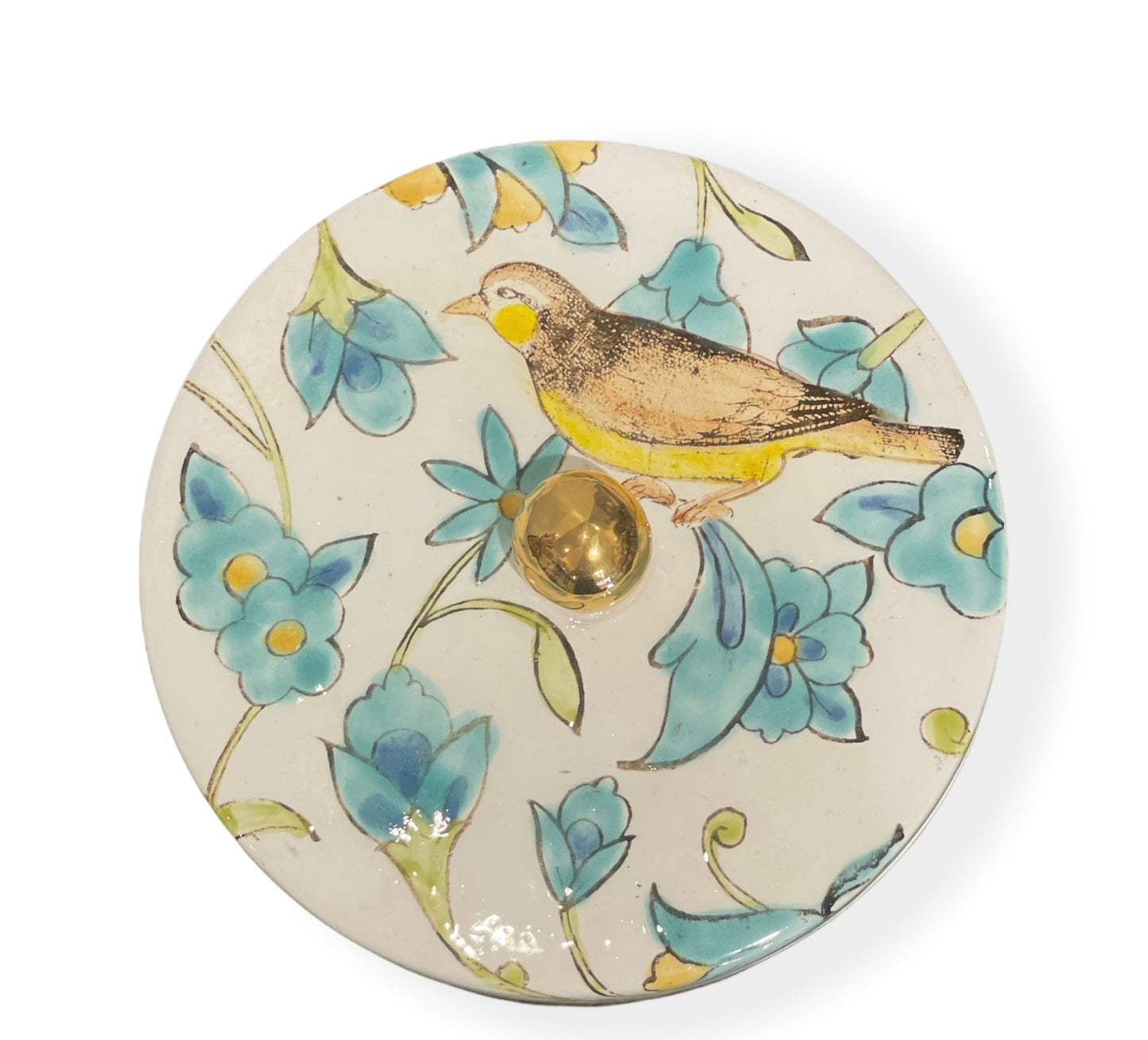 Round Ceramic Candy or Nut Box