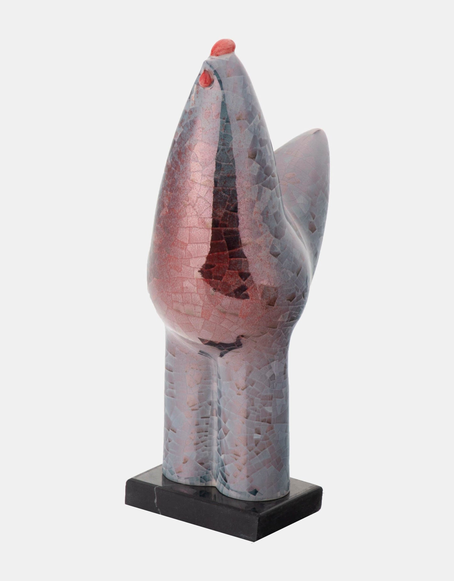 Ceramic Chicken / Roosters - Cracked glazed Painted