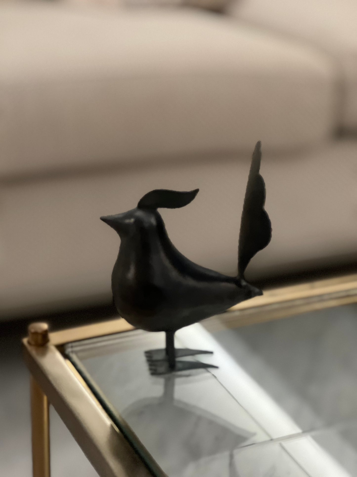 Simple short Metal Bird Statue