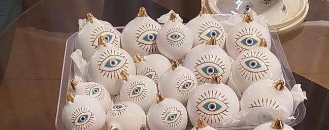 Ceramic Handmade Evil Eye Christmas Ornament