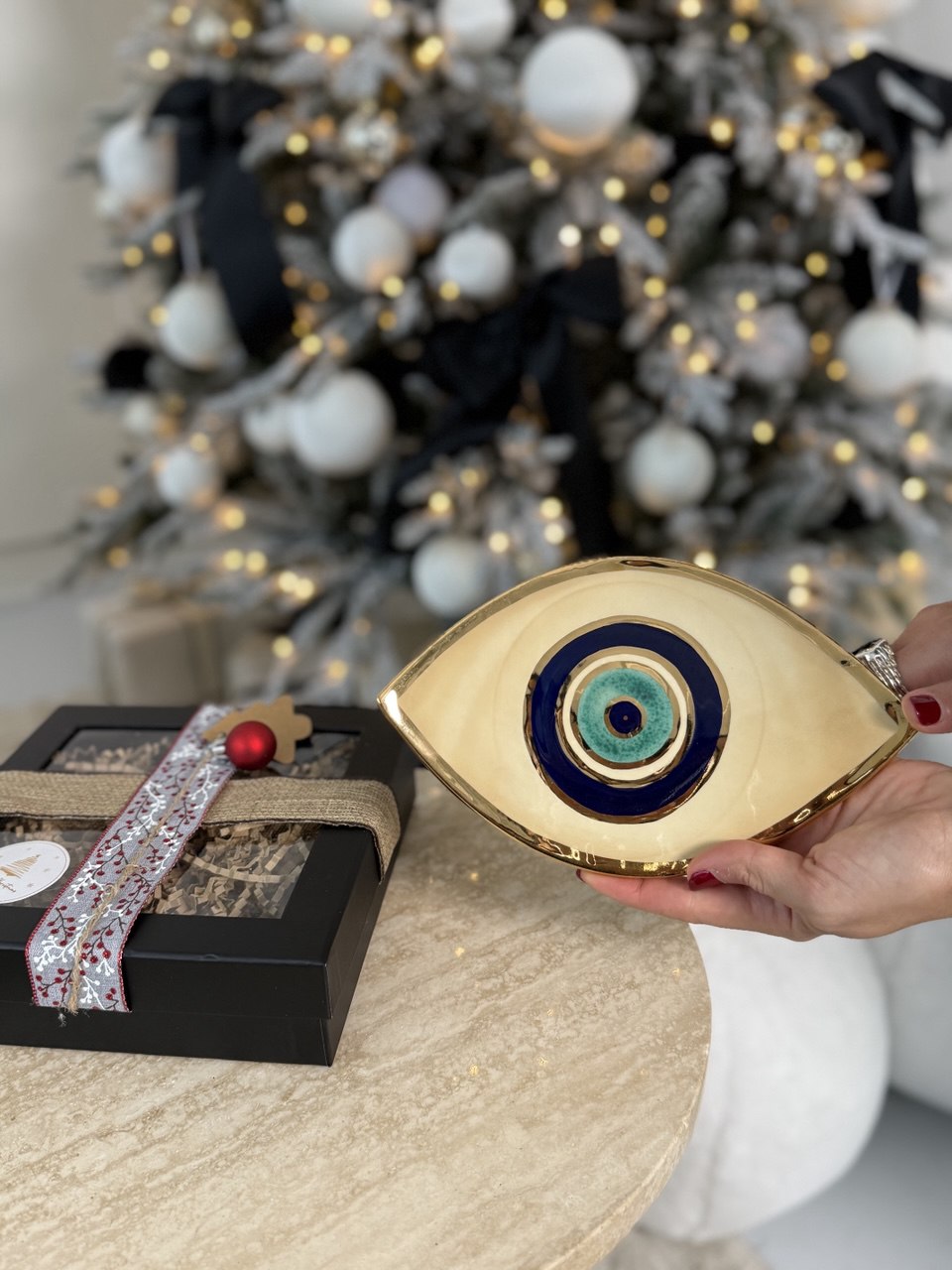 Ceramic Colorful Bowls & Evil Eyes Plates Gift Boxes