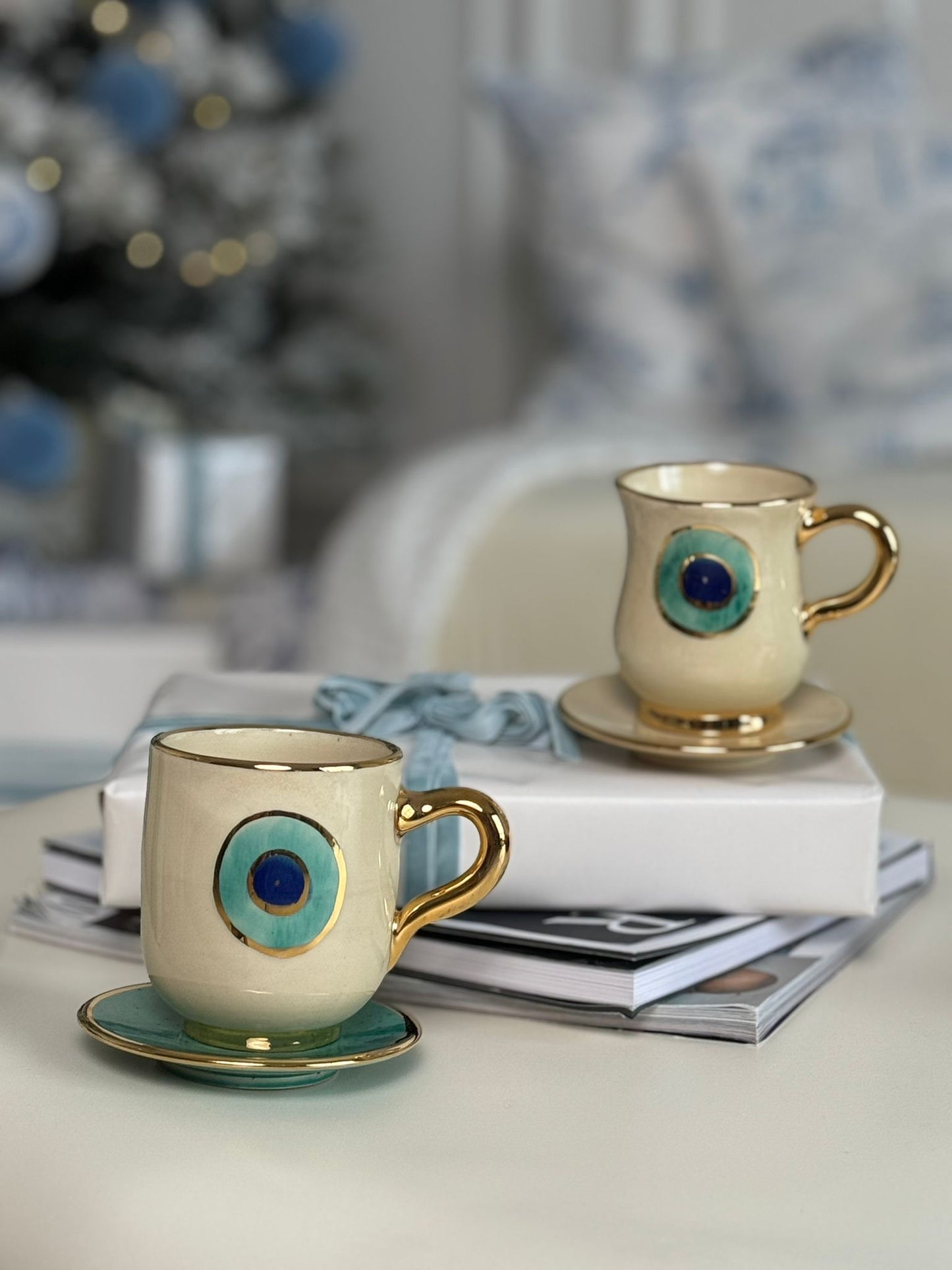 Ceramic Colorful Bowls & Evil Eyes Plates Gift Boxes