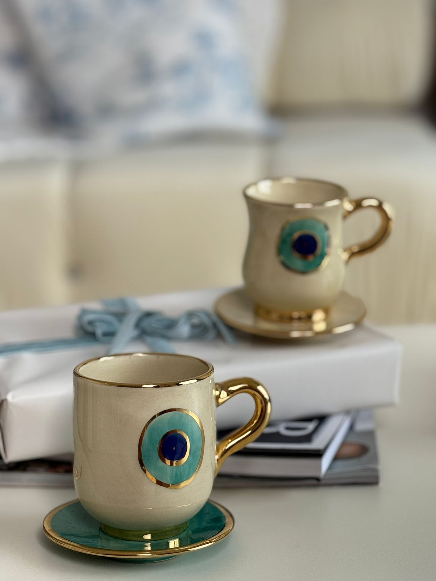 Ceramic Colorful Bowls & Evil Eyes Plates Gift Boxes